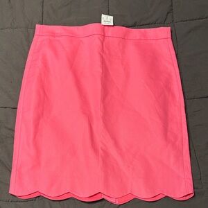 J. Crew Vibrant Pink Mini Skirt with Scalloped Hem